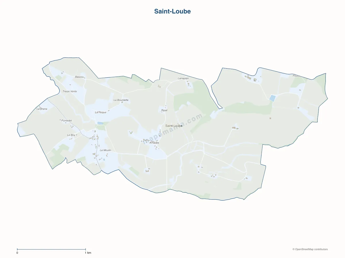 Carte de Saint-Loube à personnaliser