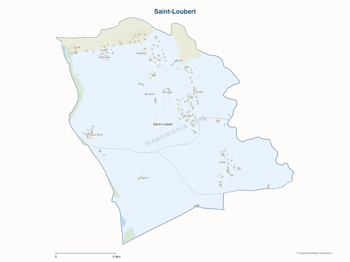 Carte de Saint-Loubert à personnaliser