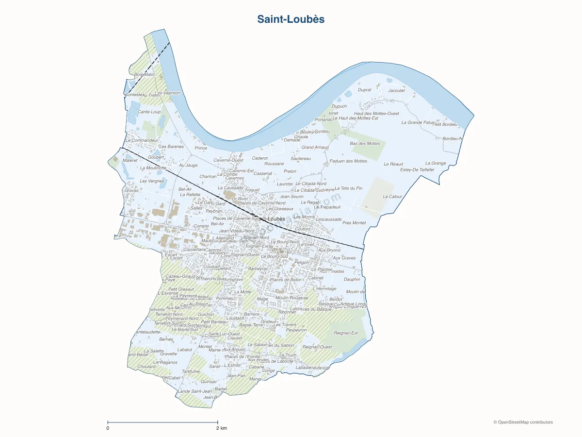 Carte de Saint-Loubès à personnaliser