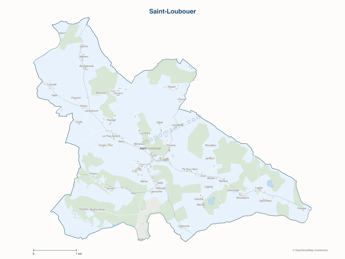 Carte de Saint-Loubouer à personnaliser