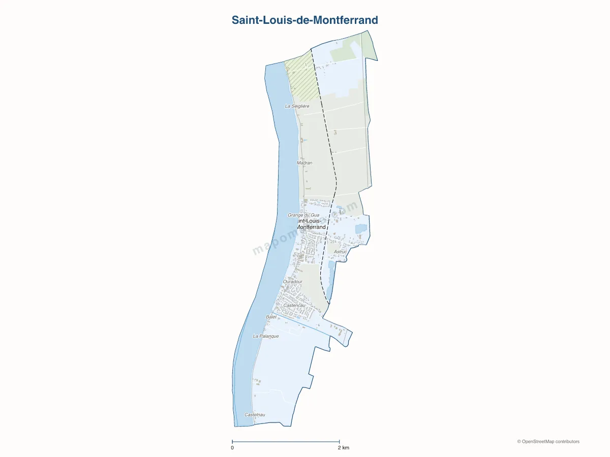 Carte de Saint-Louis-de-Montferrand à personnaliser