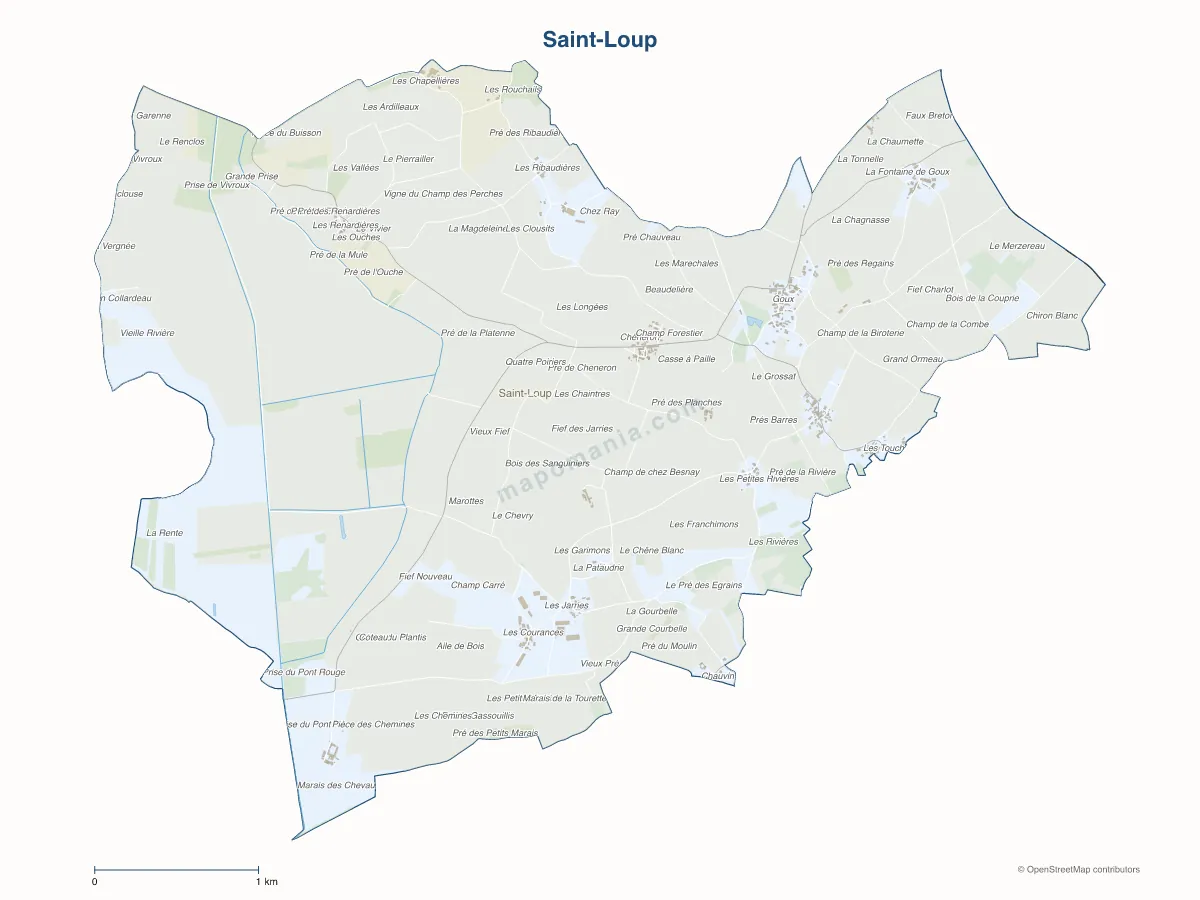 Carte de Saint-Loup à personnaliser