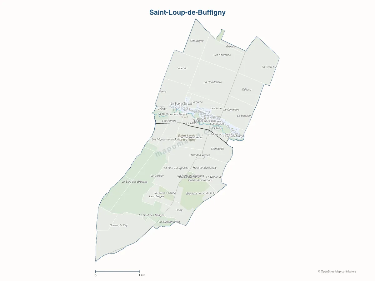 Carte de Saint-Loup-de-Buffigny à personnaliser