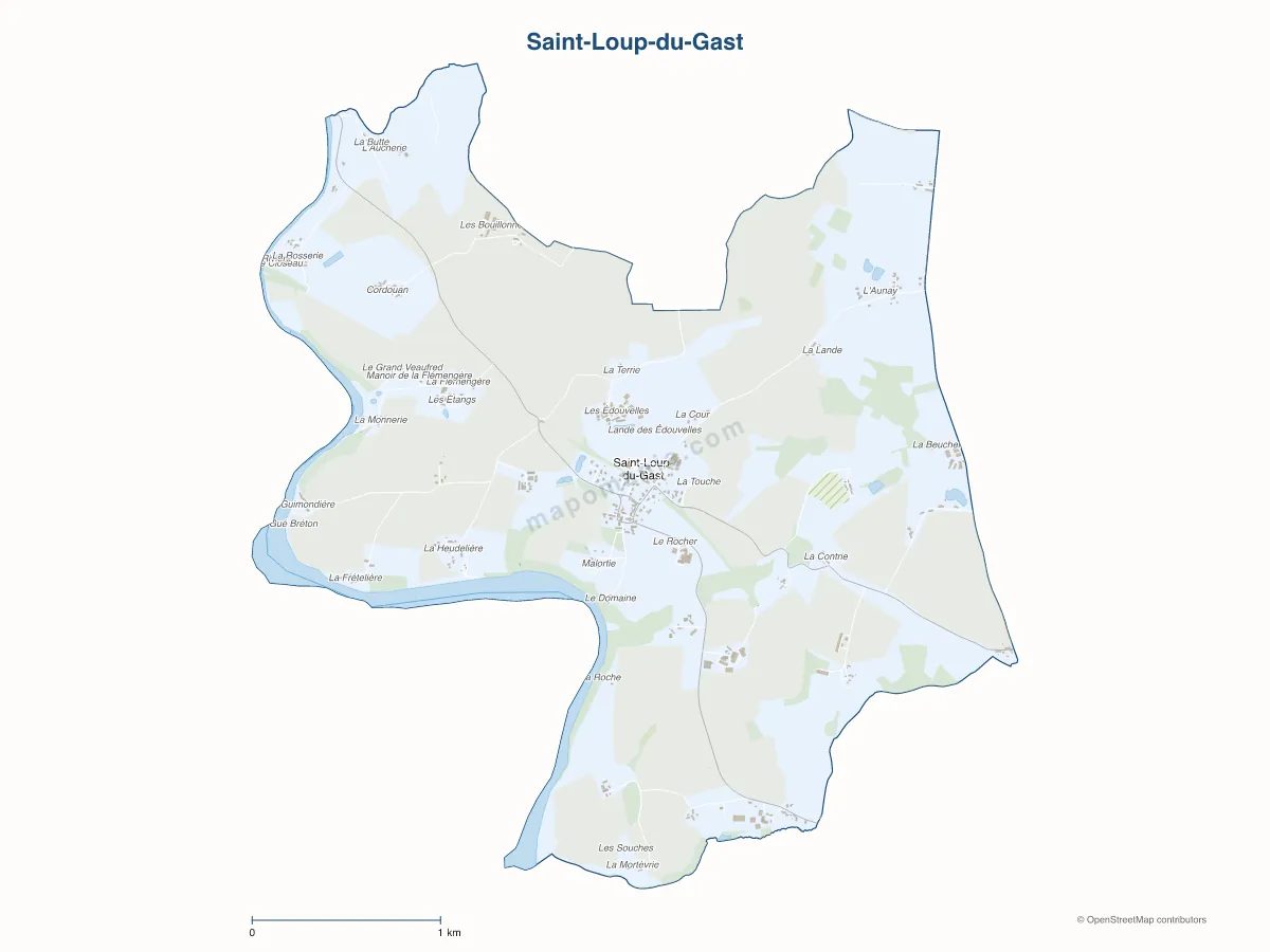 Carte de Saint-Loup-du-Gast à personnaliser