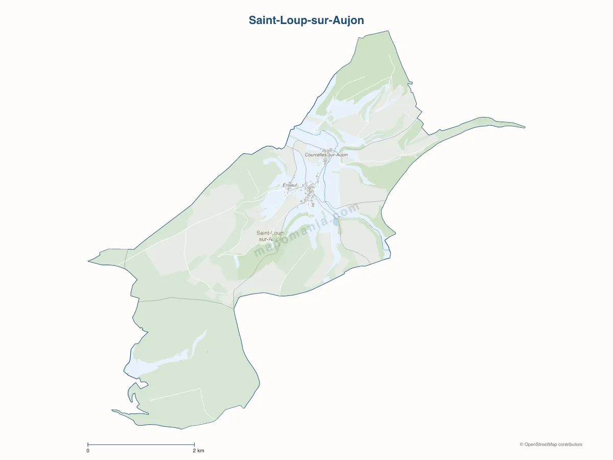 Carte de Saint-Loup-sur-Aujon à personnaliser