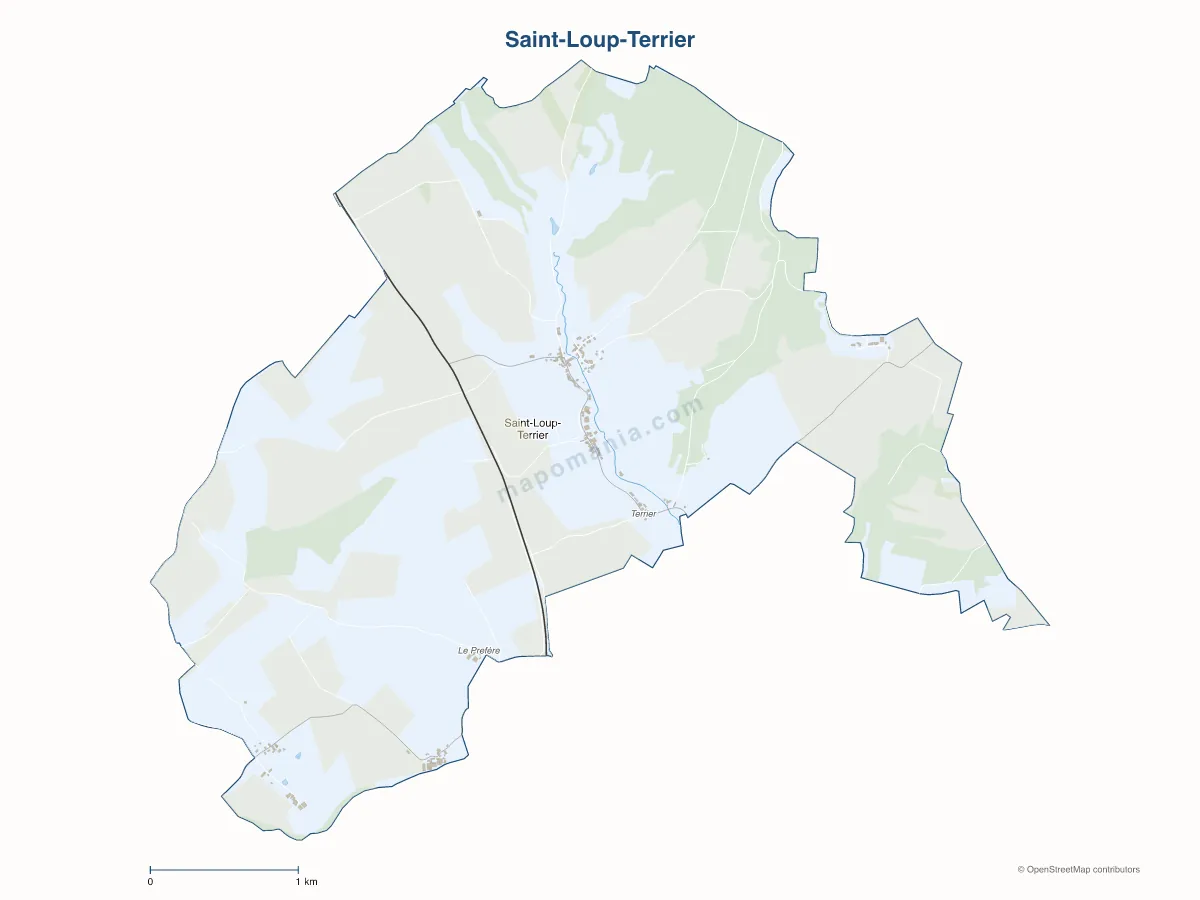 Carte de Saint-Loup-Terrier à personnaliser