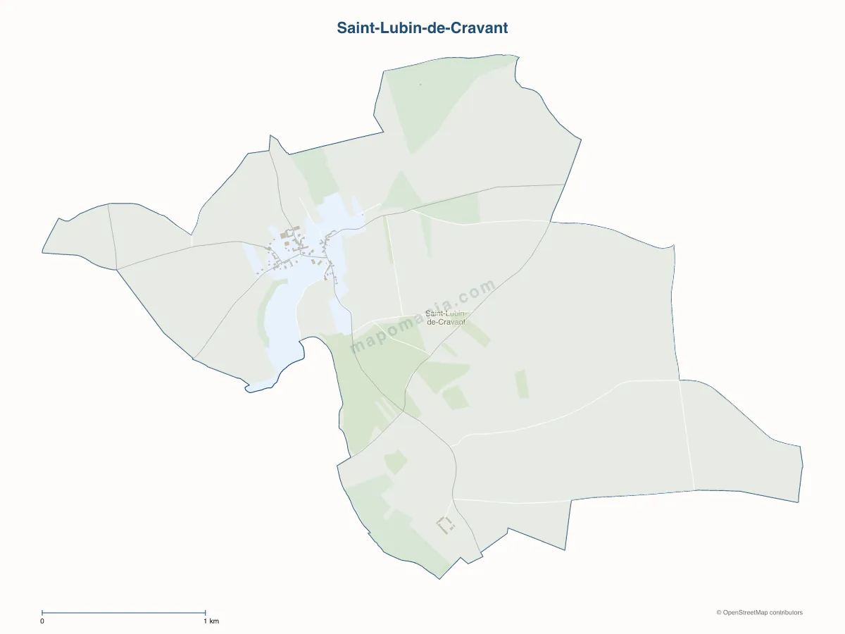 Carte de Saint-Lubin-de-Cravant à personnaliser