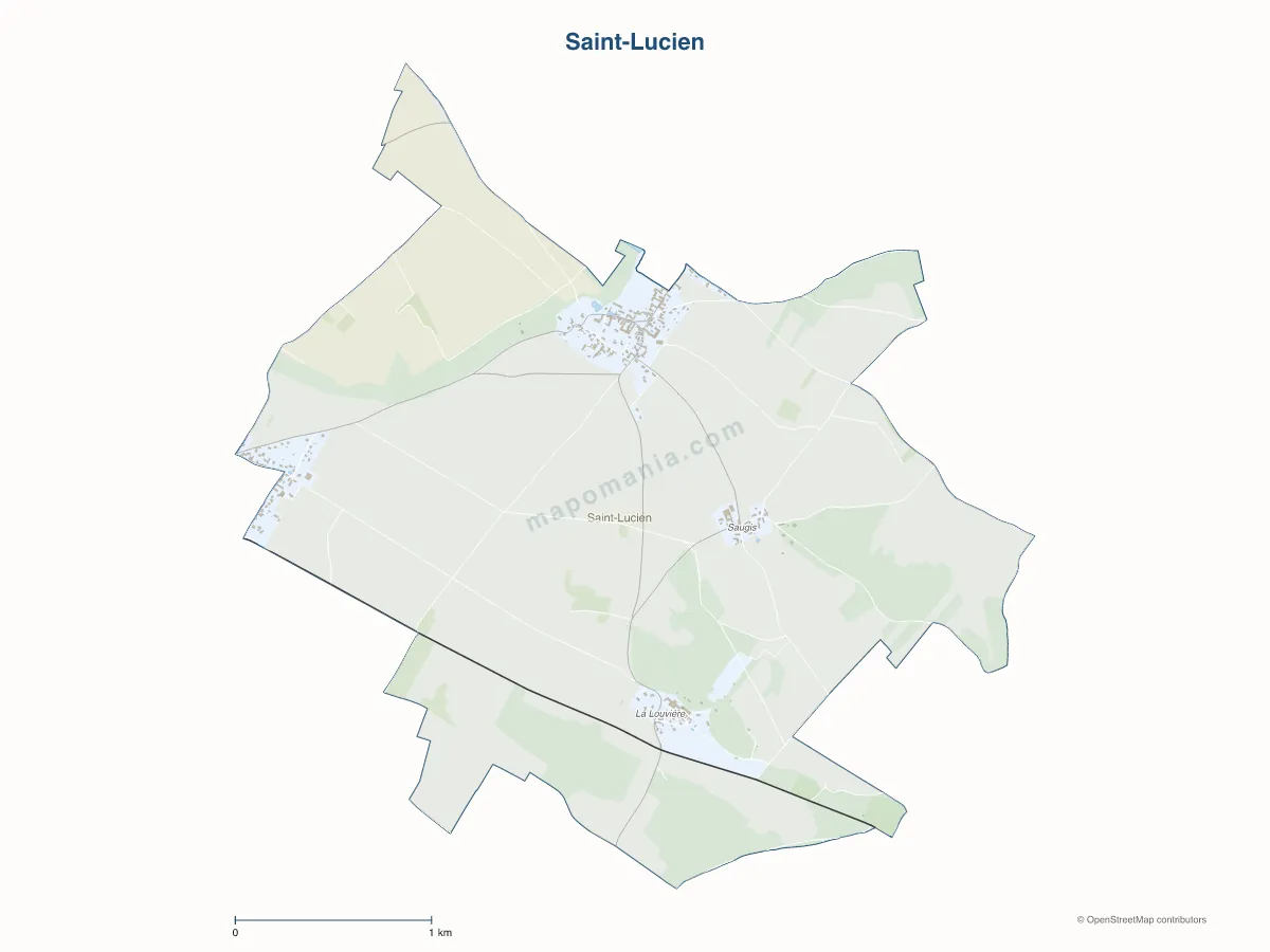 Carte de Saint-Lucien à personnaliser