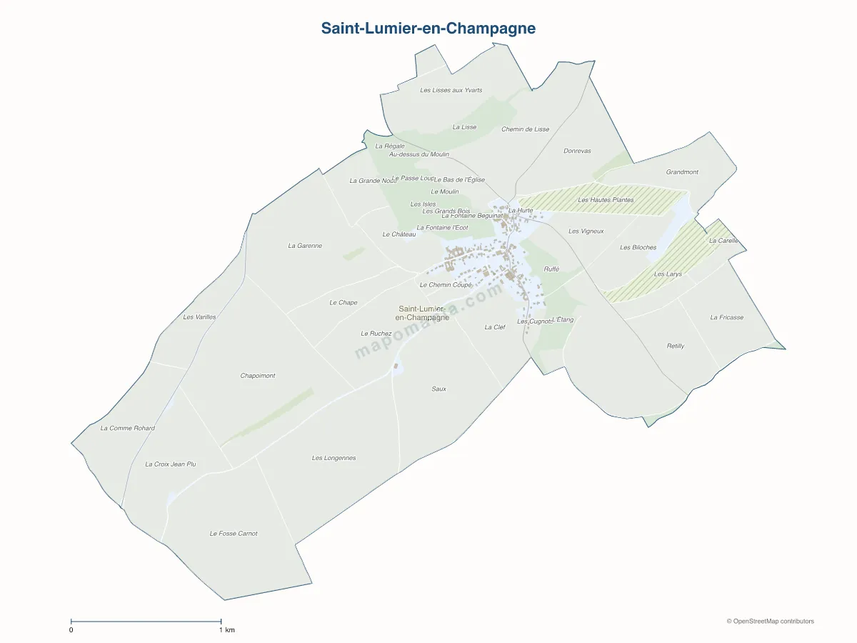 Carte de Saint-Lumier-en-Champagne à personnaliser