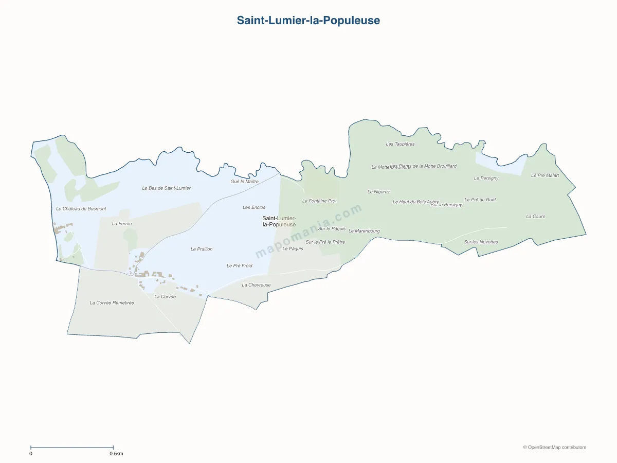 Carte de Saint-Lumier-la-Populeuse à personnaliser