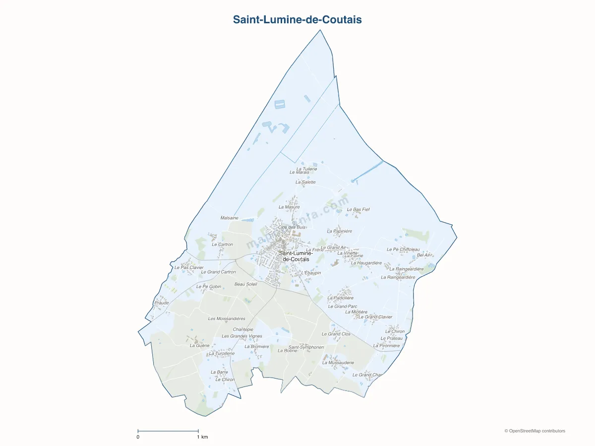 Carte de Saint-Lumine-de-Coutais à personnaliser