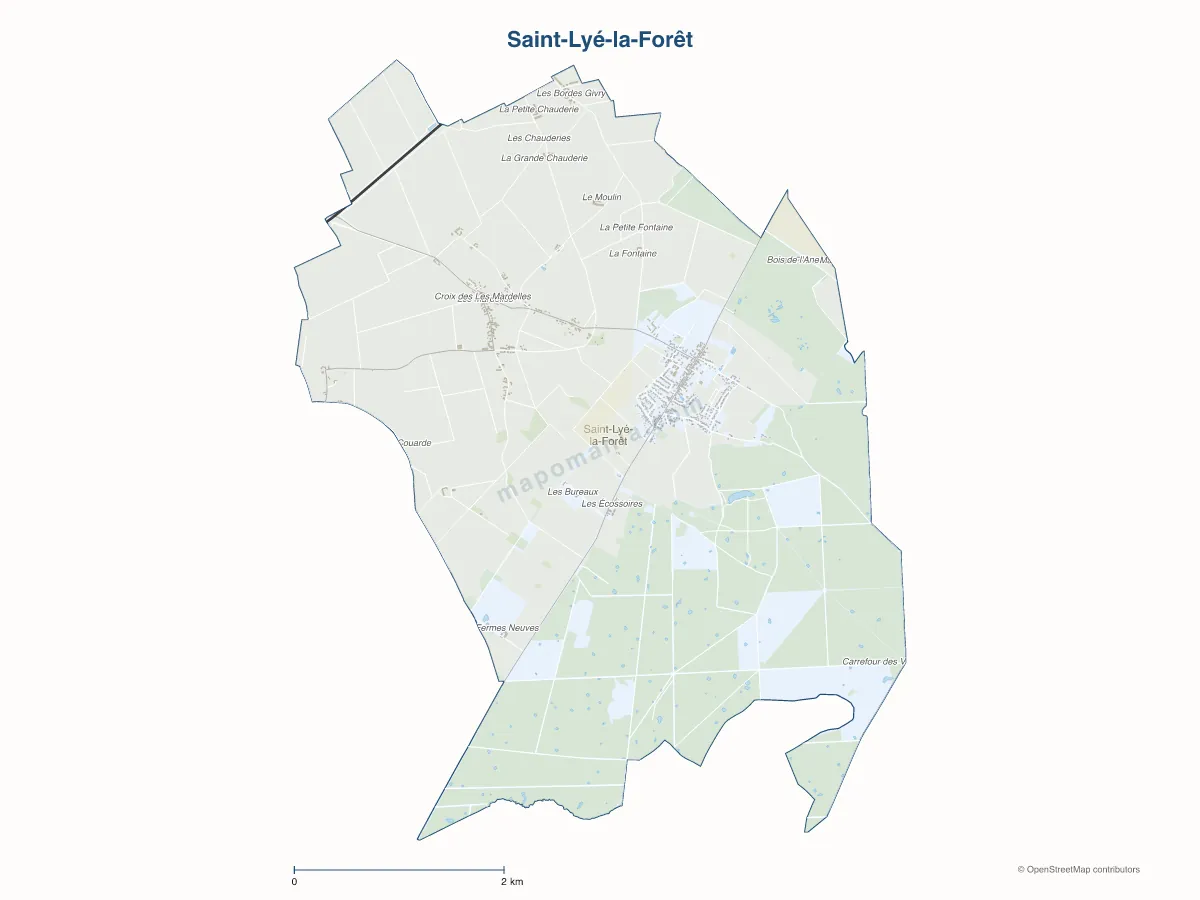Carte de Saint-Lyé-la-Forêt à personnaliser