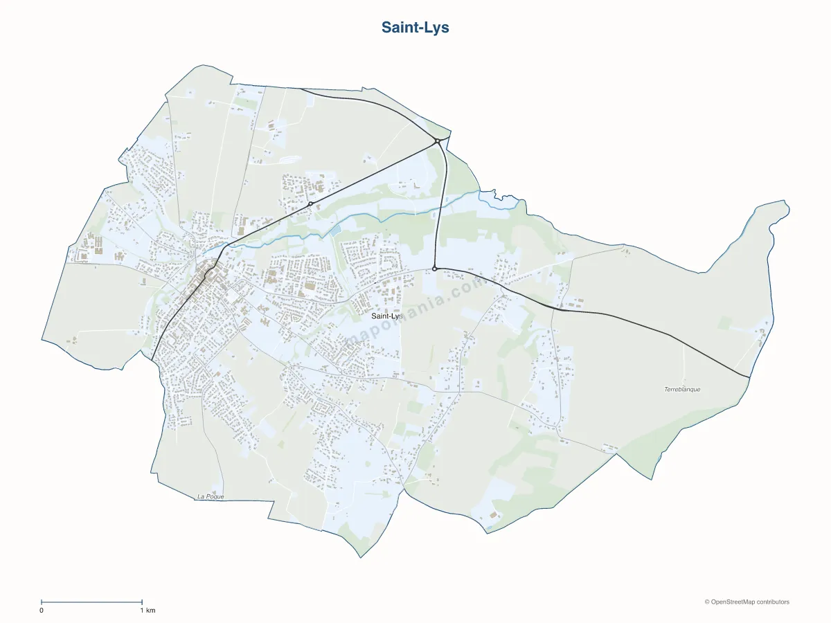Carte de Saint-Lys à personnaliser