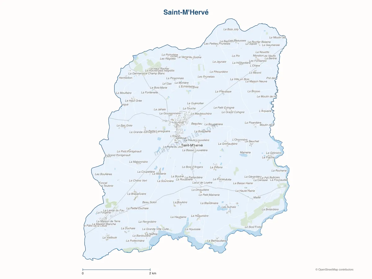 Carte de Saint-M'Hervé à personnaliser