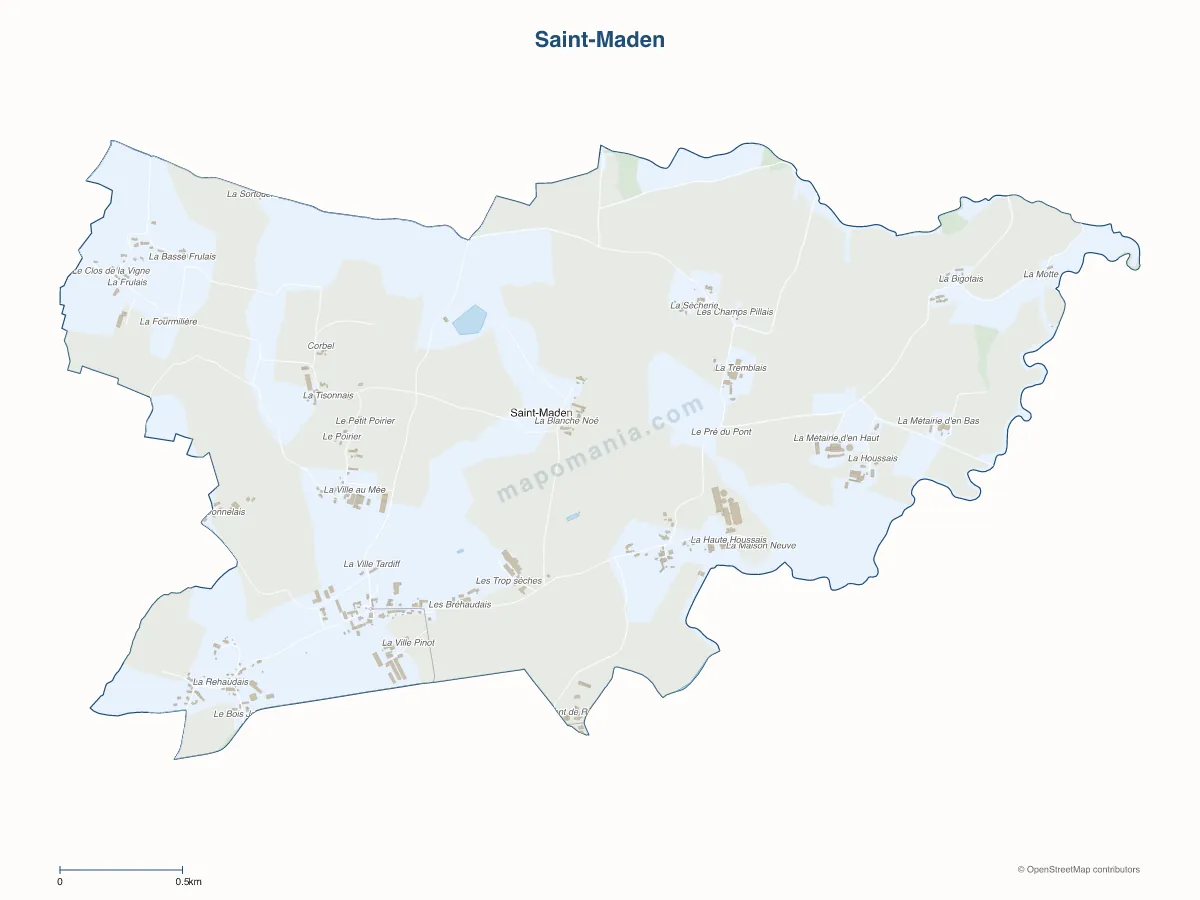 Carte de Saint-Maden à personnaliser