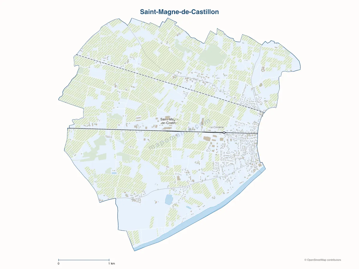 Carte de Saint-Magne-de-Castillon à personnaliser