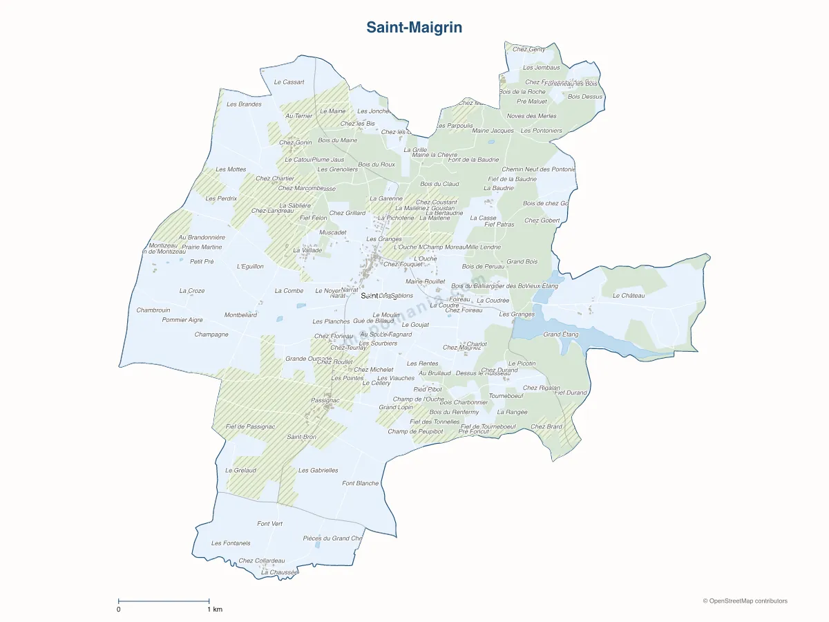 Carte de Saint-Maigrin à personnaliser