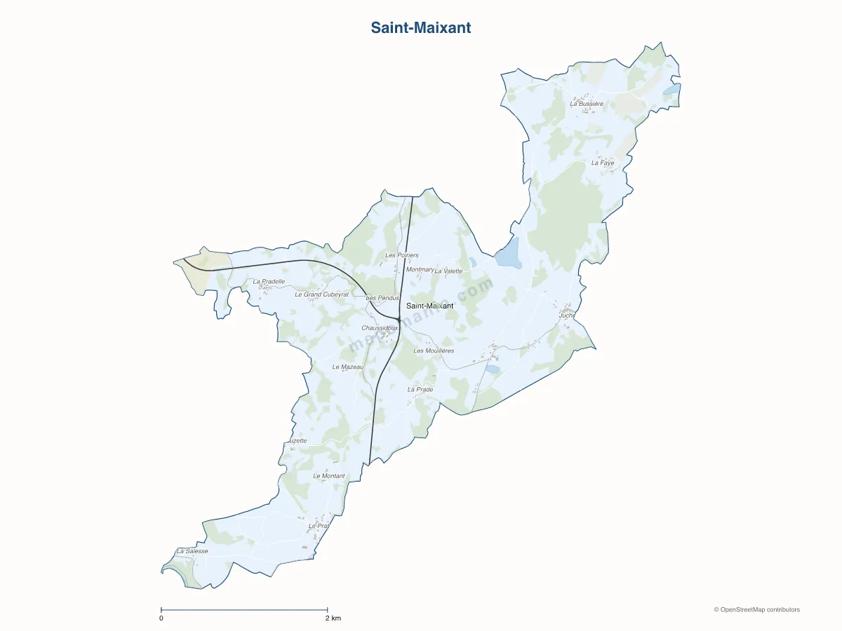 Carte de Saint-Maixant à personnaliser