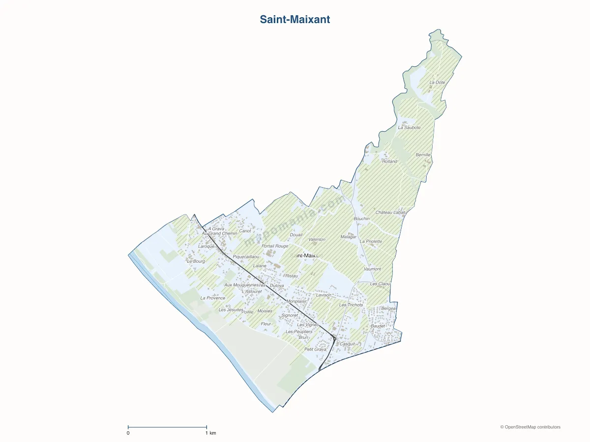 Carte de Saint-Maixant à personnaliser