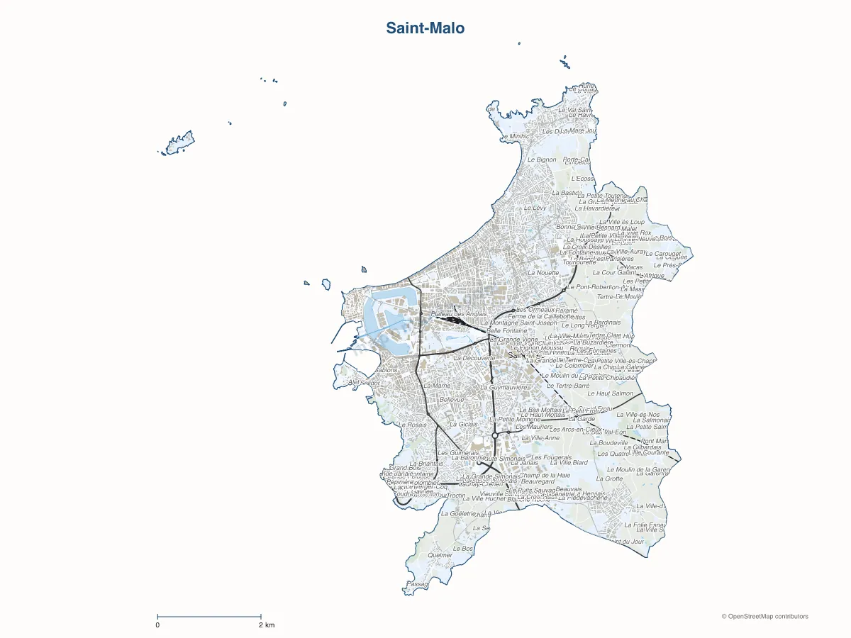 Carte de Saint-Malo à personnaliser
