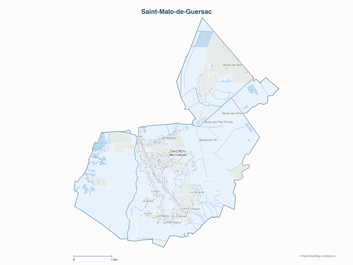 Carte de Saint-Malo-de-Guersac à personnaliser