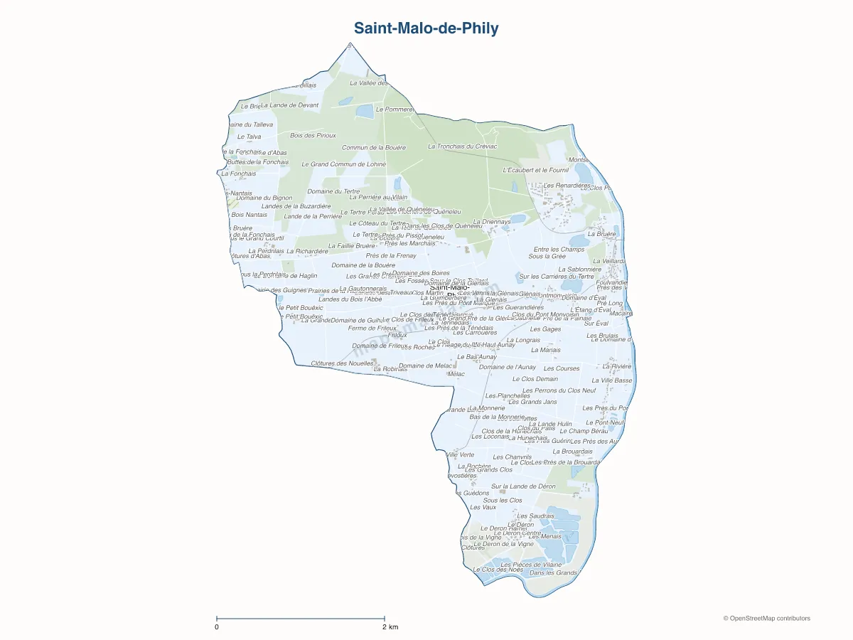 Carte de Saint-Malo-de-Phily à personnaliser