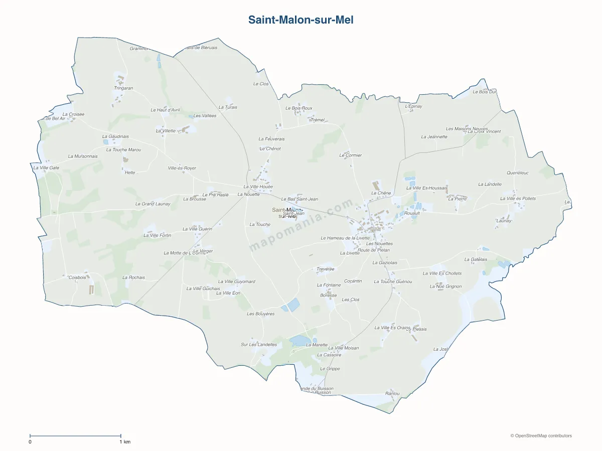 Carte de Saint-Malon-sur-Mel à personnaliser
