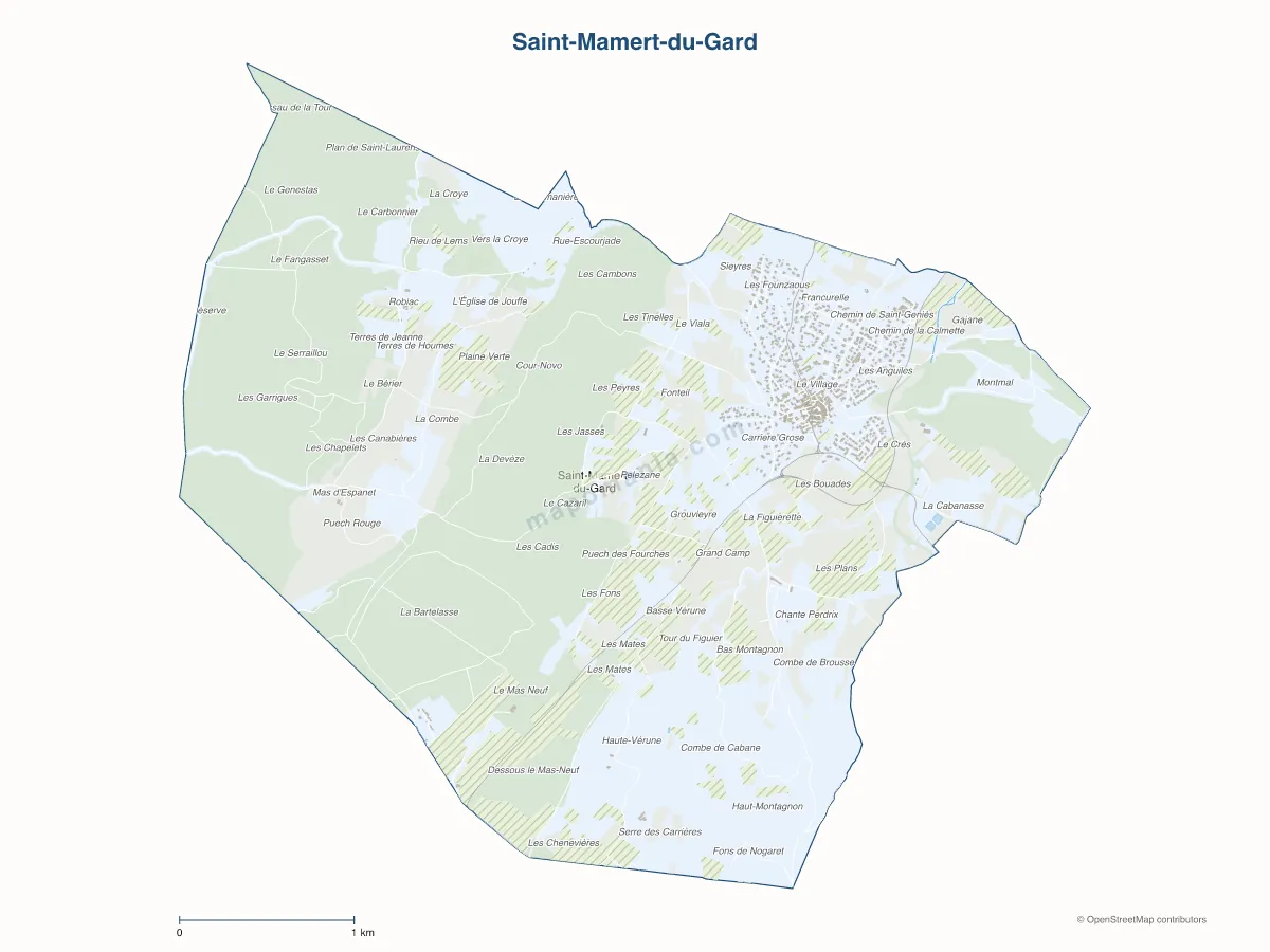 Carte de Saint-Mamert-du-Gard à personnaliser