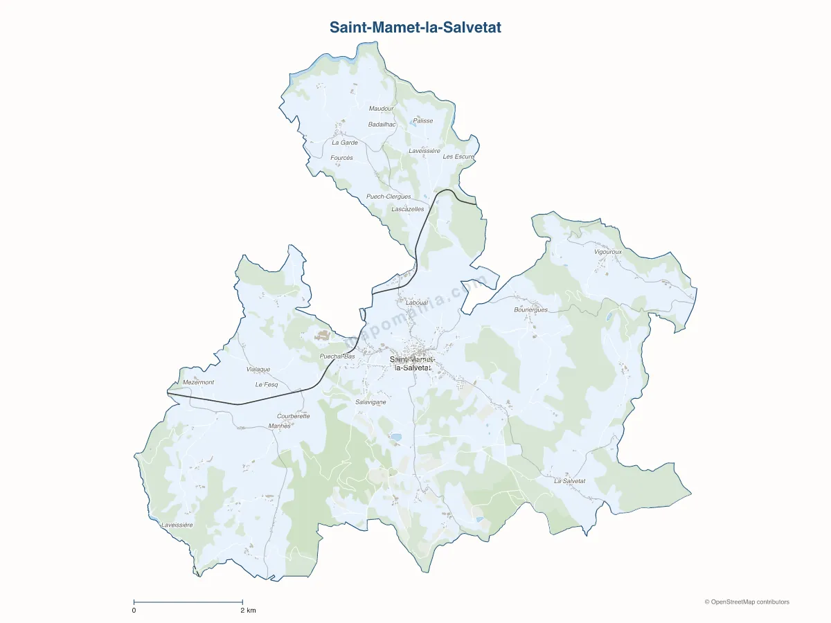 Carte de Saint-Mamet-la-Salvetat à personnaliser
