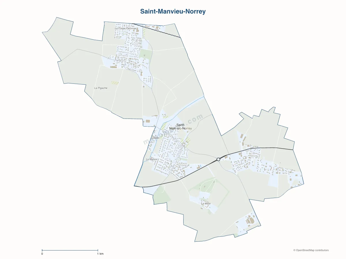 Carte de Saint-Manvieu-Norrey à personnaliser