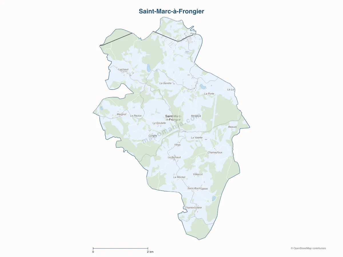 Carte de Saint-Marc-à-Frongier à personnaliser