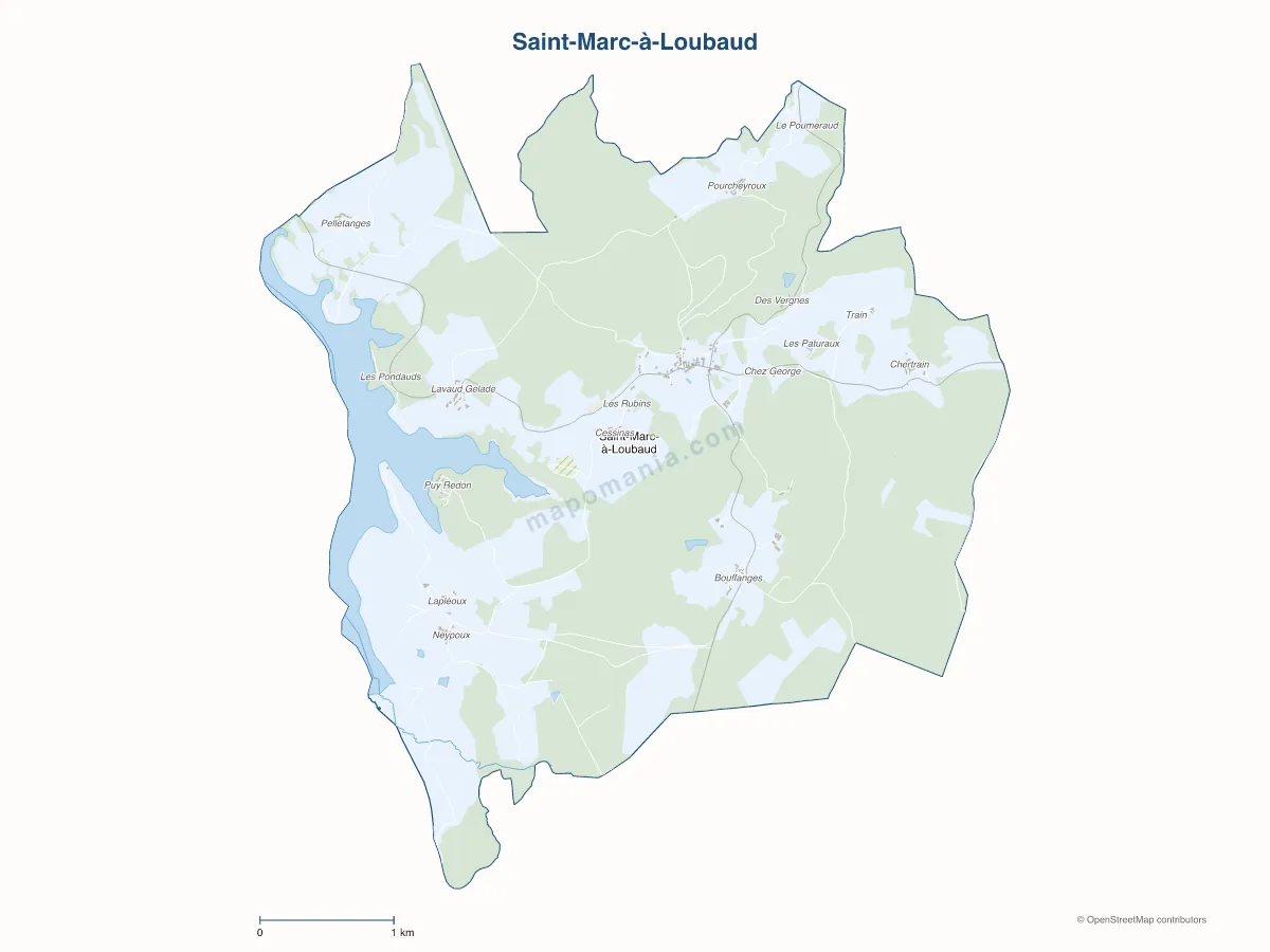 Carte de Saint-Marc-à-Loubaud à personnaliser