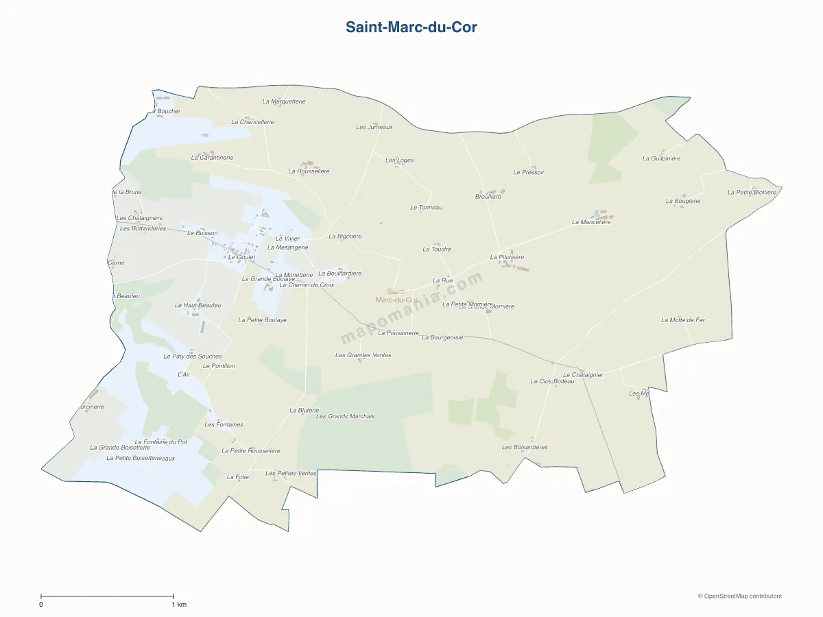 Carte de Saint-Marc-du-Cor à personnaliser