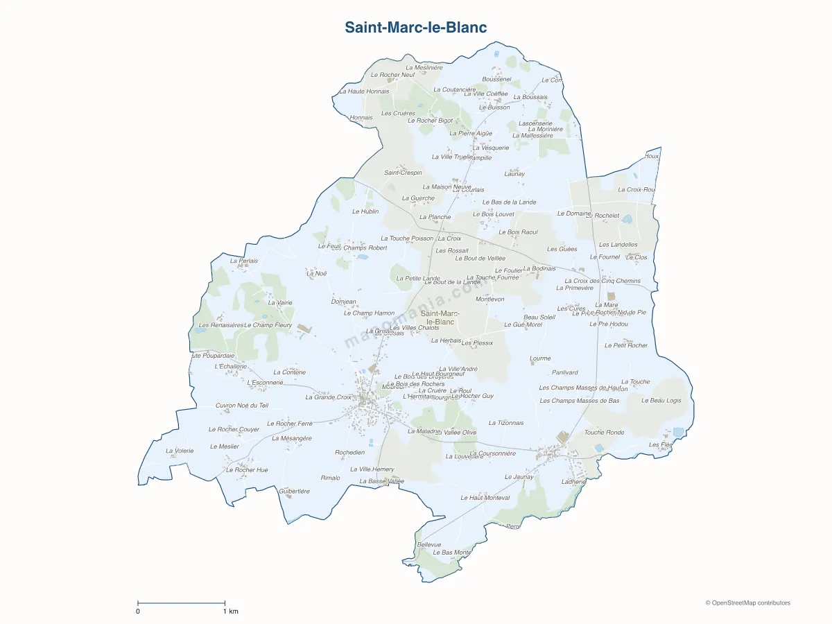 Carte de Saint-Marc-le-Blanc à personnaliser