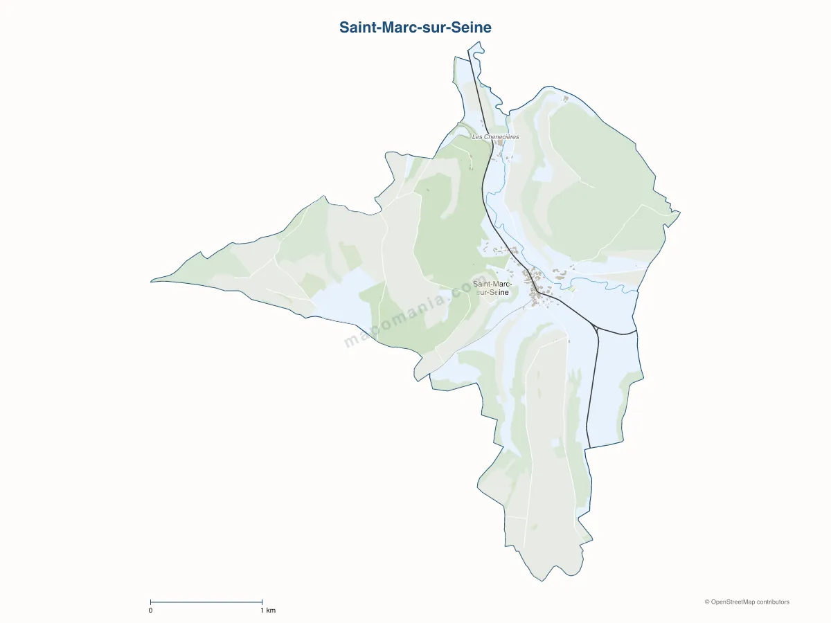 Carte de Saint-Marc-sur-Seine à personnaliser
