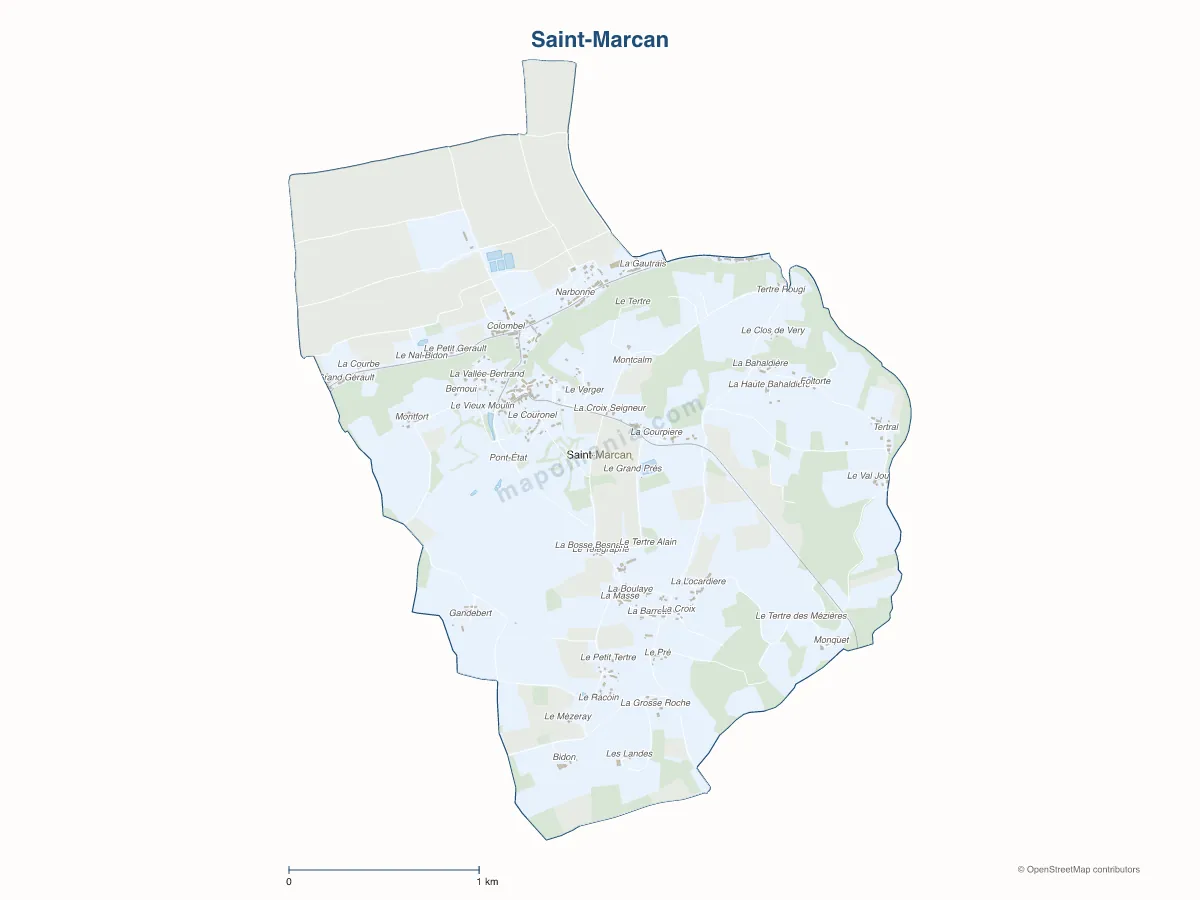 Carte de Saint-Marcan à personnaliser