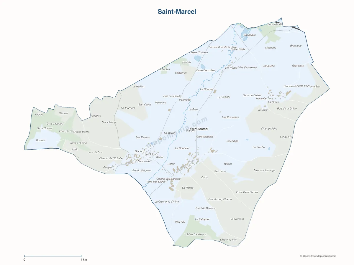 Carte de Saint-Marcel à personnaliser