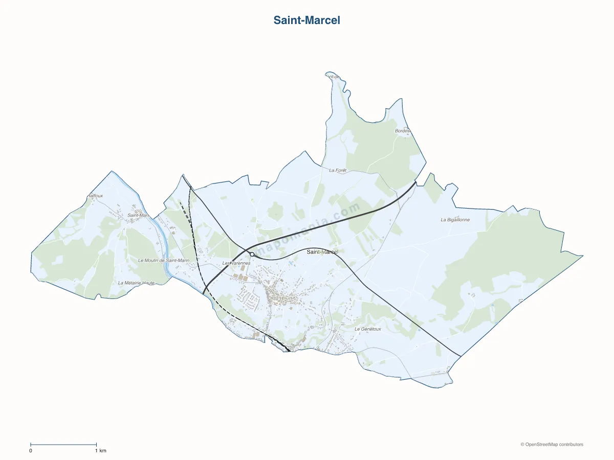 Carte de Saint-Marcel à personnaliser