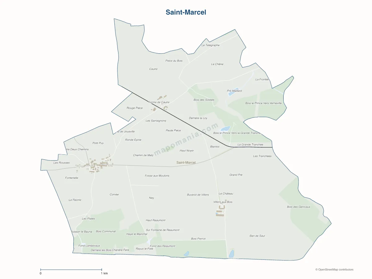 Carte de Saint-Marcel à personnaliser