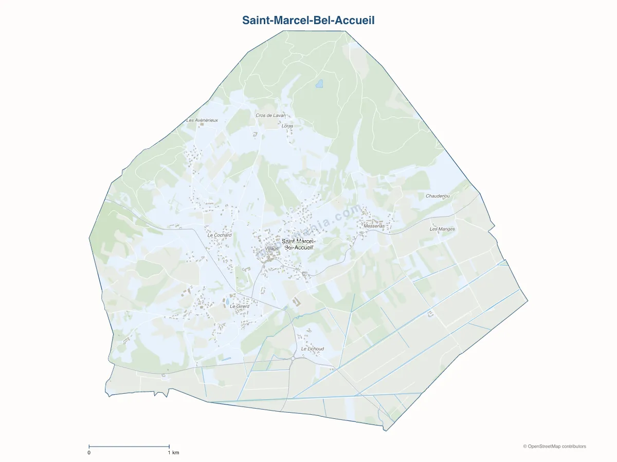 Carte de Saint-Marcel-Bel-Accueil à personnaliser