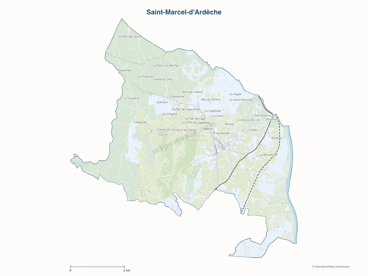 Carte de Saint-Marcel-d'Ardèche à personnaliser