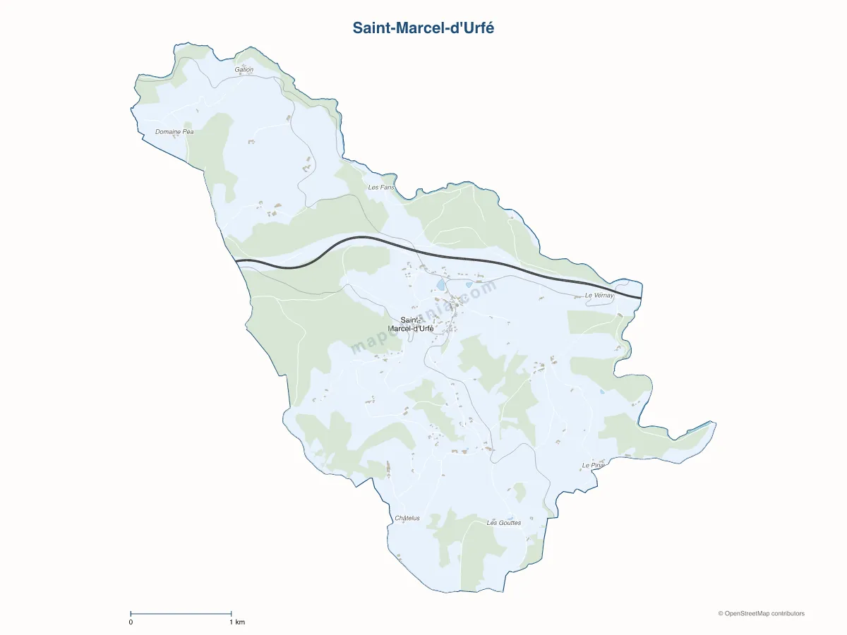 Carte de Saint-Marcel-d'Urfé à personnaliser