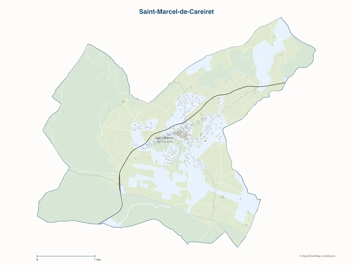 Carte de Saint-Marcel-de-Careiret à personnaliser