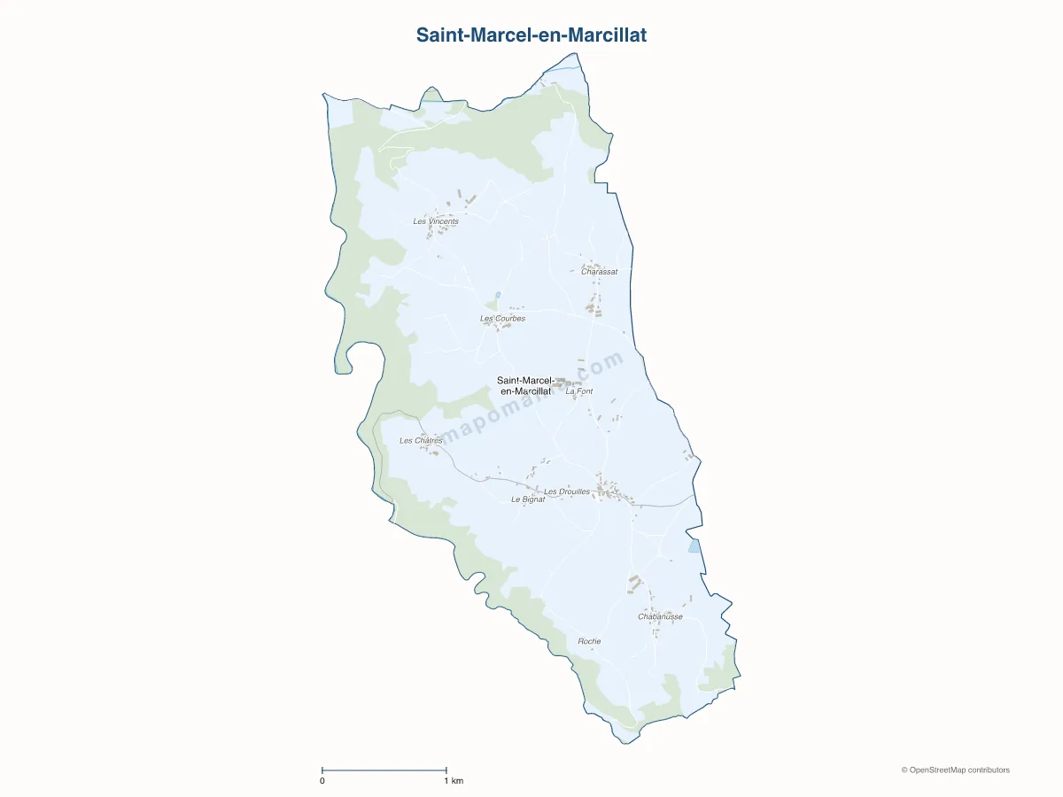 Carte de Saint-Marcel-en-Marcillat à personnaliser