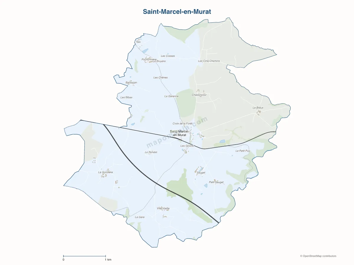 Carte de Saint-Marcel-en-Murat à personnaliser