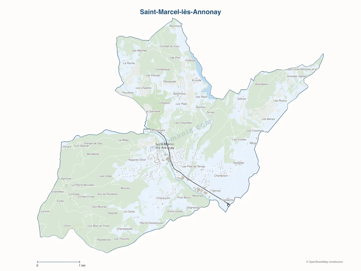Carte de Saint-Marcel-lès-Annonay à personnaliser