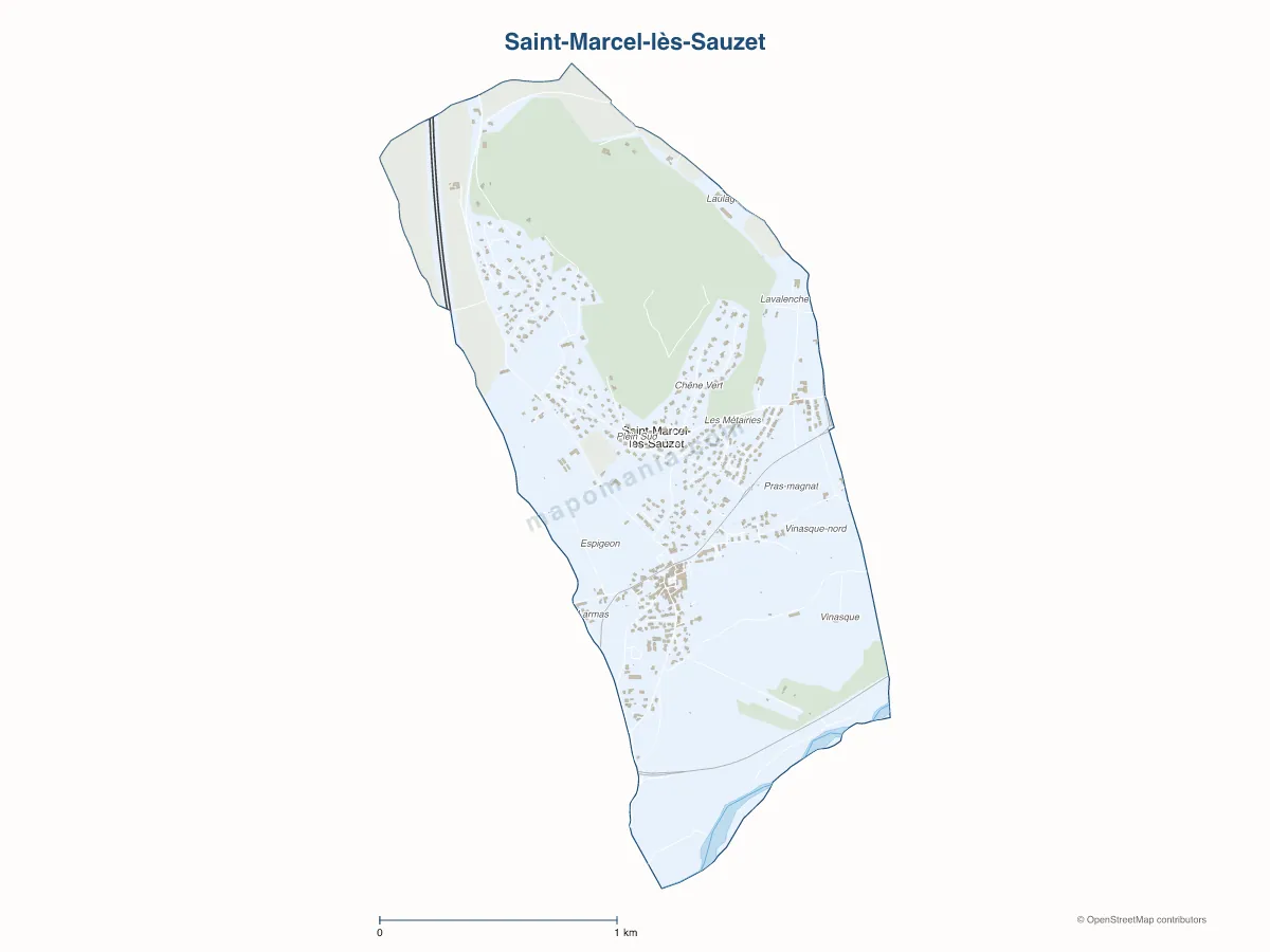 Carte de Saint-Marcel-lès-Sauzet à personnaliser