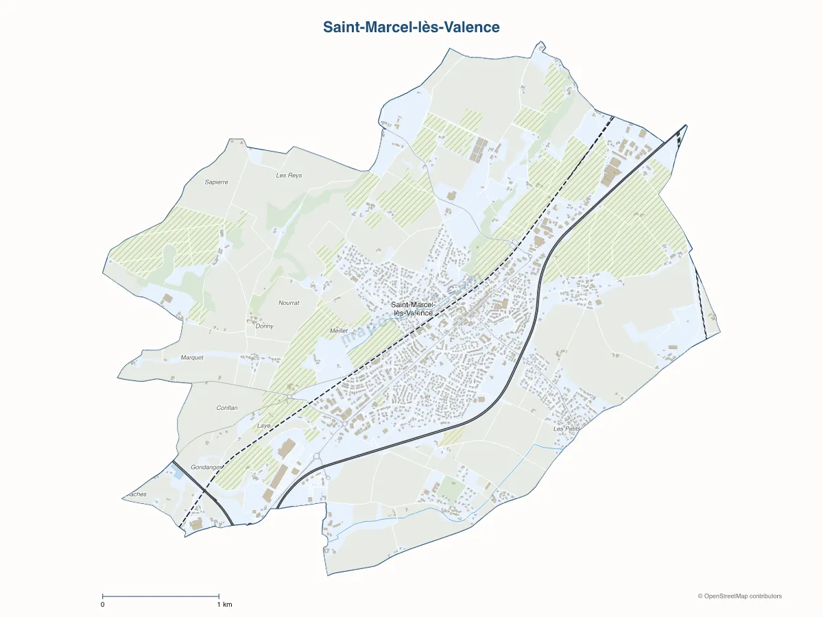 Carte de Saint-Marcel-lès-Valence à personnaliser