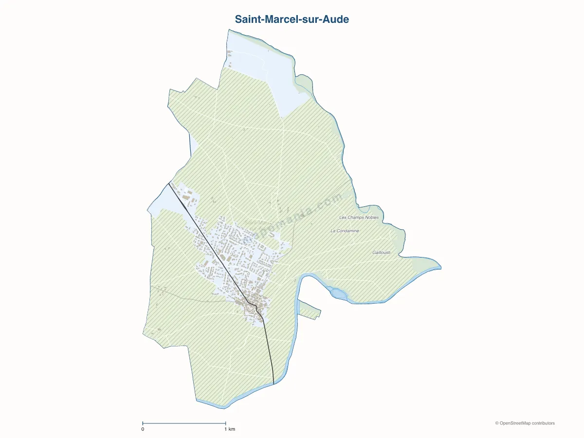 Carte de Saint-Marcel-sur-Aude à personnaliser