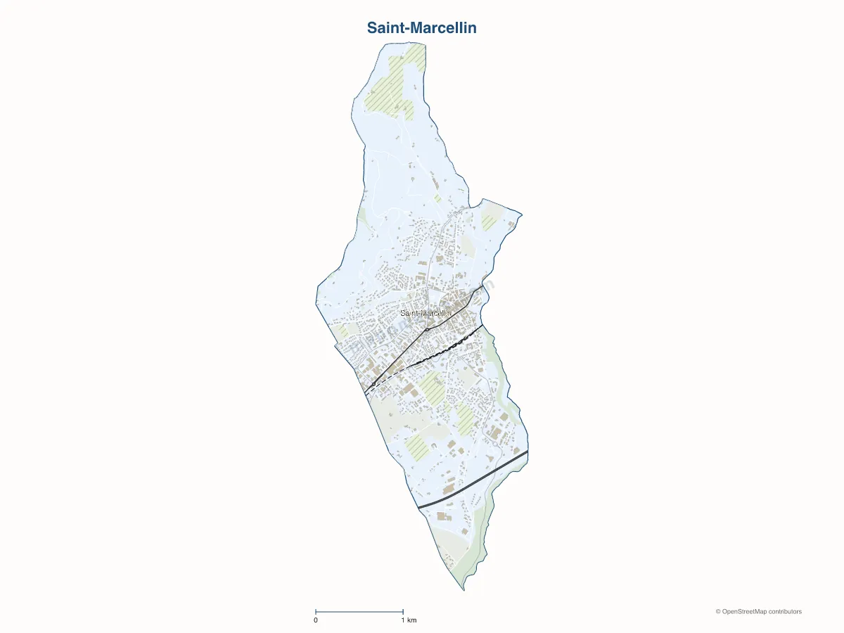 Carte de Saint-Marcellin à personnaliser